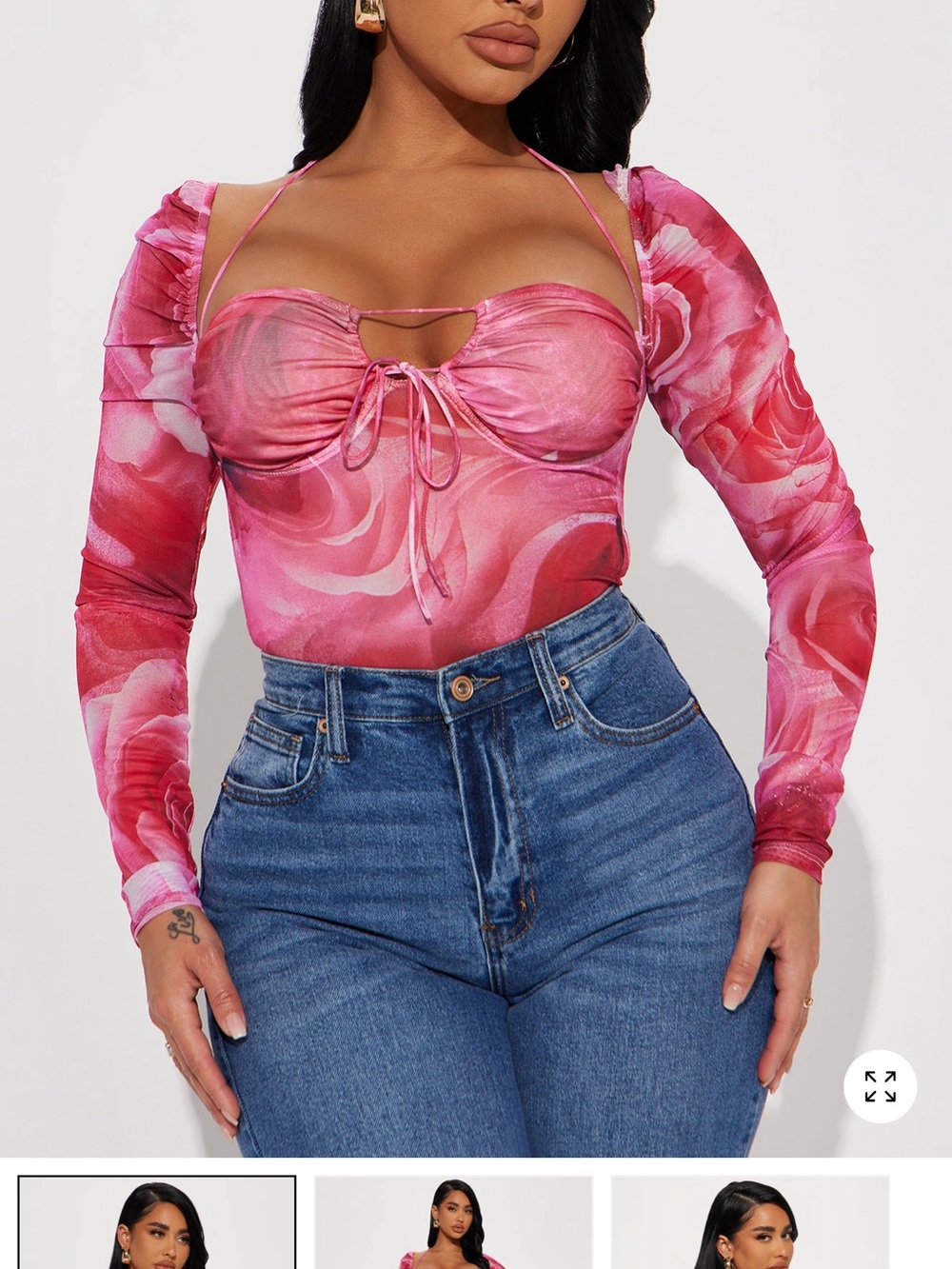 Fashion Nova Spring Fling Mesh Crop Top - Picture 3 of 3